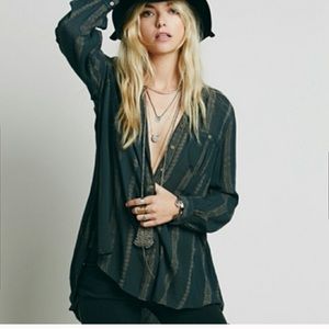 Free People Shibori Gauze Pullover SZ XS